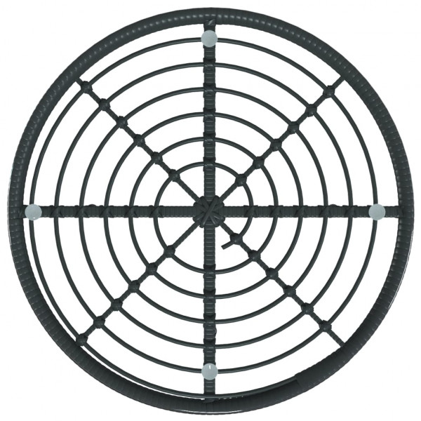 Mesa de comedor de vidrio templado y acero negro 80 cm M 4