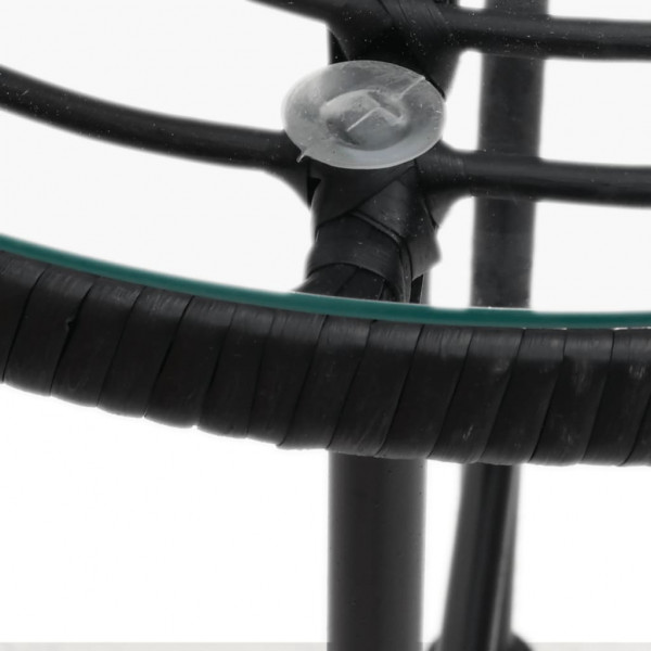 Mesa de comedor de vidrio templado y acero negro 80 cm M 5