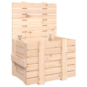 Caja de almacenaje madera maciza de pino 58x40.5x42 cm H