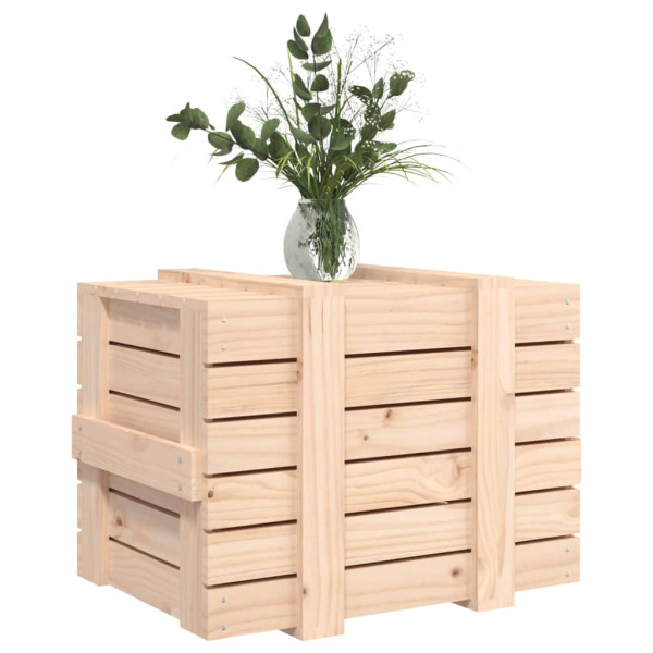 Caja de almacenaje madera maciza de pino 58x40.5x42 cm M 4