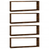 Estante cúbico de pared 4 uds madera roble ahumado 80x15x26.5cm 2