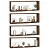 Estante cúbico de pared 4 uds madera roble ahumado 80x15x26.5cm 4