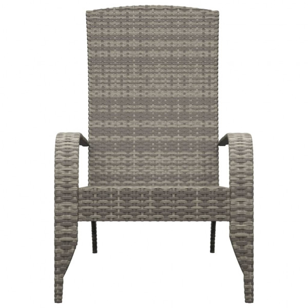 Silla de jardín Adirondack ratán sintético gris M 3