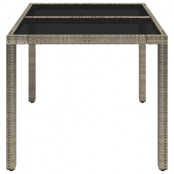 Mesa de jardín superficie de vidrio ratán PE gris 90x90x75 cm M 4