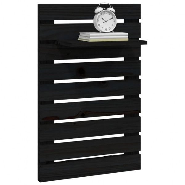 Prateleiras de montagem na parede 2 pcs pinho maciço preto M 4