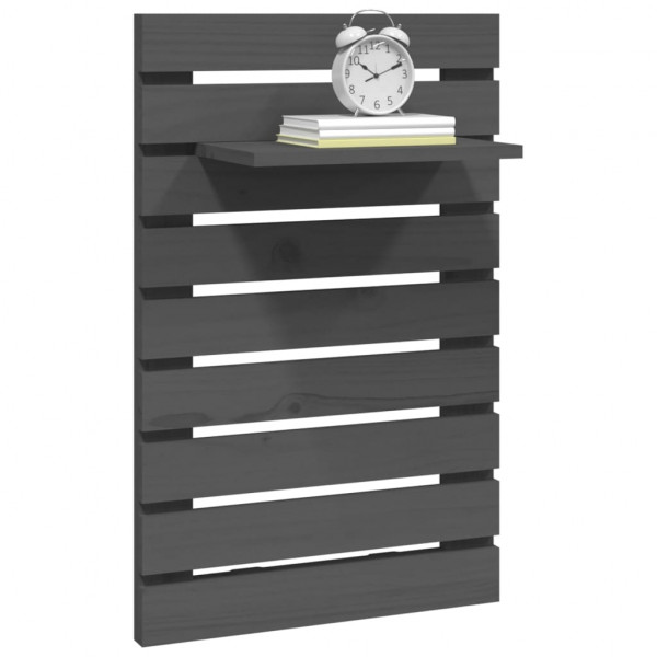 Estantes mesitas de pared 2 uds madera maciza de pino gris M 4