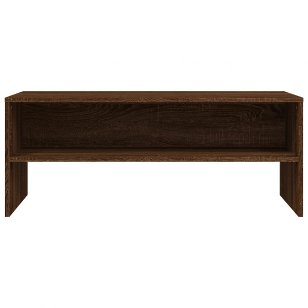 Mueble de TV madera contrachapada roble marrón 100x40x40 cm M 4