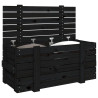 Caja de almacenaje madera maciza de pino negro 91x40.5x42 cm 4