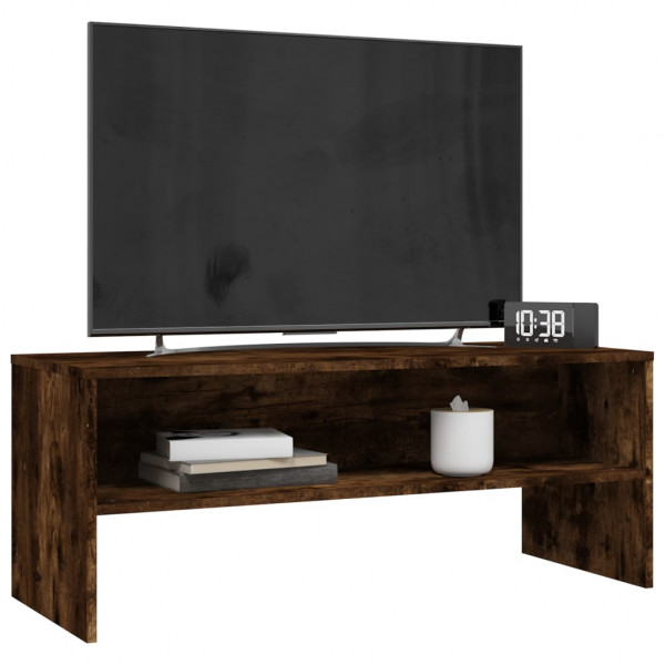 Mueble de TV madera contrachapada roble ahumado 100x40x40 cm M 3