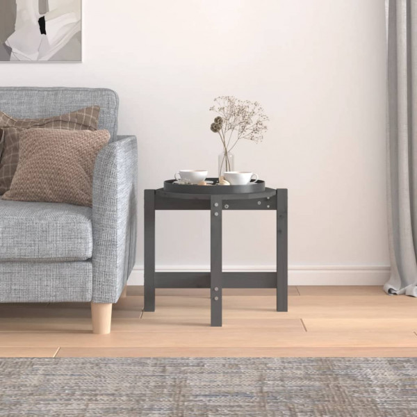 Mesa de centro de madera maciza de pino gris Ø52.5x45 cm M 3