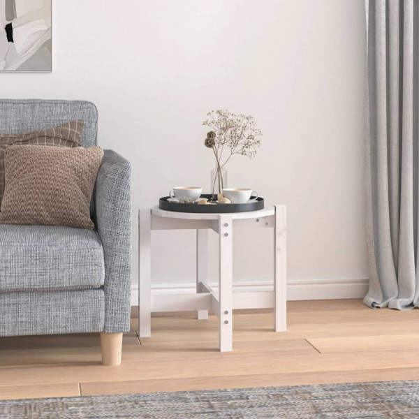Mesa de centro de madera maciza de pino blanco Ø52.5x45 cm D