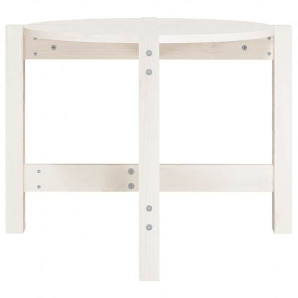 Mesa de centro Ø 62.5x45 cm madeira de pinho maciça branco M 5