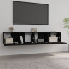 Muebles para TV 2 uds madera contrachapada negro 80x30x30 cm 3