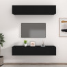 Set muebles de TV 4 uds madera contrachapada negro 80x30x30 cm 1