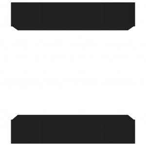 Móveis de TV 4 pcs 80x30x30 cm derivados de madeira preto H