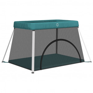 Parque para bebés com colchão tecido de linho verde H