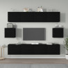 Set de muebles para TV 6 piezas madera contrachapada negro 1