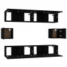 Set de muebles para TV 6 piezas madera contrachapada negro 5