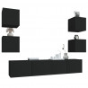 Set de muebles para TV 6 piezas madera contrachapada negro 4