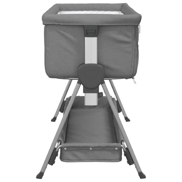 Cuna con colchón tela de lino gris oscuro M 5