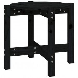 Mesa de centro Ø 52.5x45 cm madeira de pinho maciça preto H