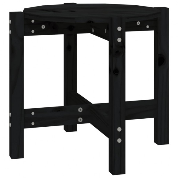 Mesa de centro Ø 52.5x45 cm madeira de pinho maciça preto M 2