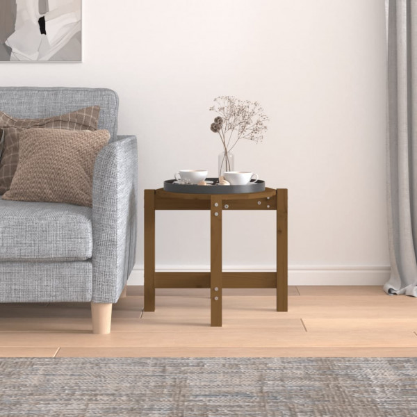 Mesa de centro de madera maciza de pino marrón miel Ø52.5x45 cm M 3