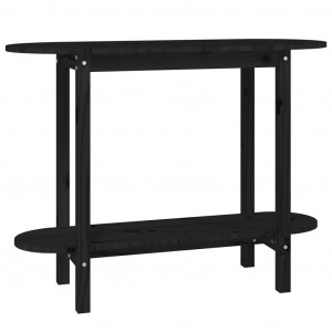 Mesa consola madera maciza de pino negro 110x40x80 cm H