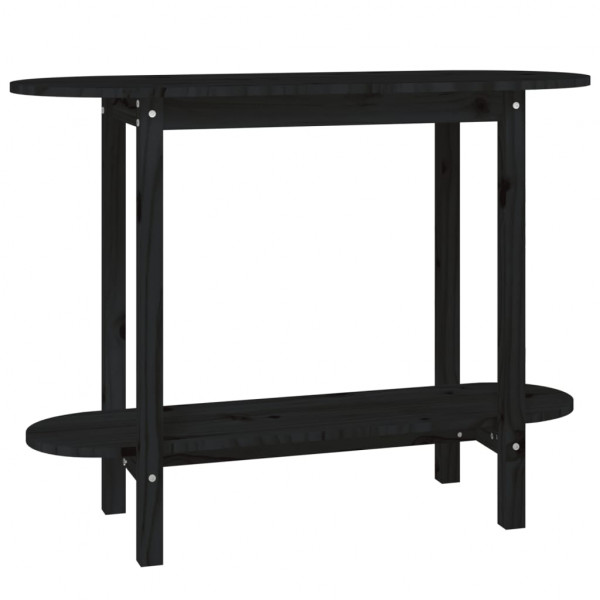 Mesa consola 110x40x80 cm madeira de pinho maciça preto M 2