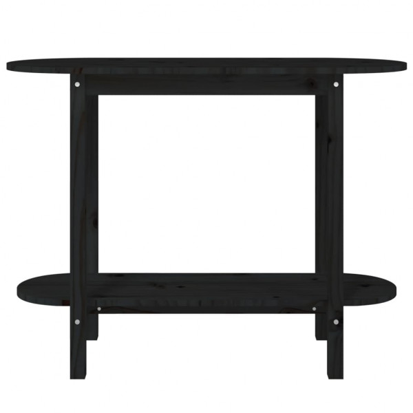 Mesa consola madera maciza de pino negro 110x40x80 cm M 5