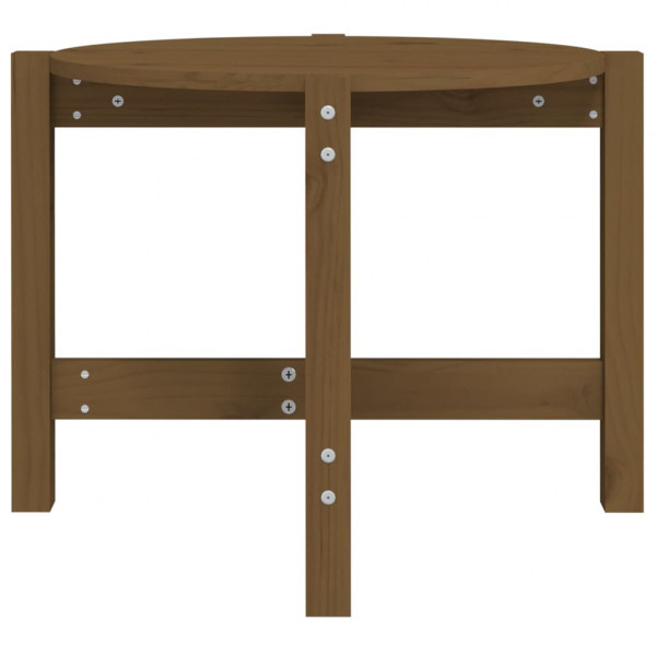 Mesa de centro Ø 62.5x45 cm madeira pinho maciça castanho-mel M 5
