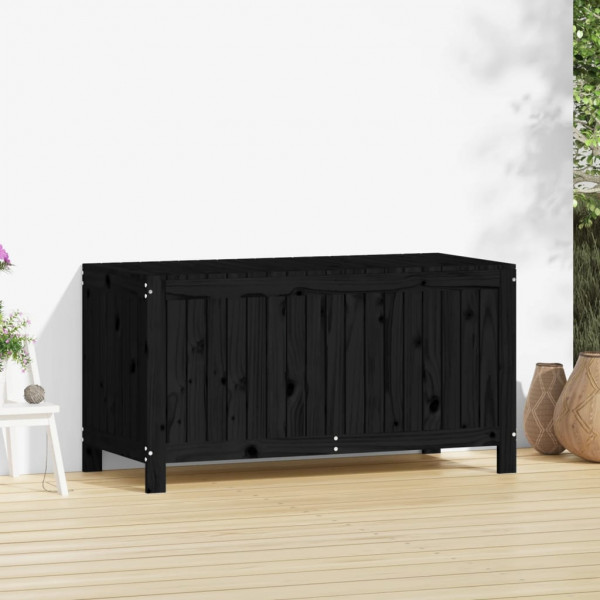 Caixa de arrumação jardim 121x55x64 cm pinho maciço preto M 3
