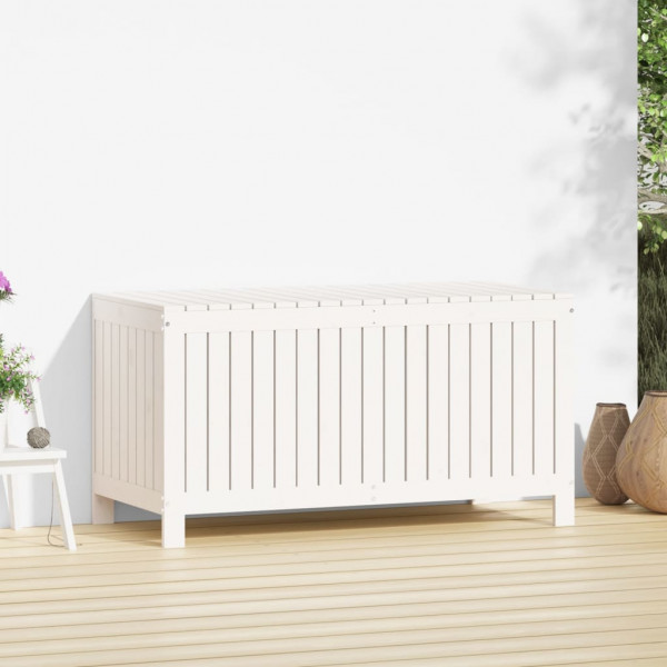 Caixa de arrumação jardim 121x55x64 cm pinho maciço branco M 3
