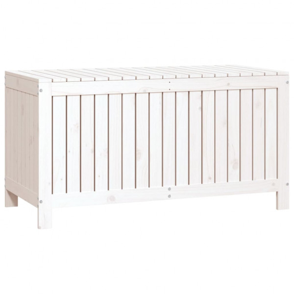 Caixa de arrumação jardim 121x55x64 cm pinho maciço branco M 5