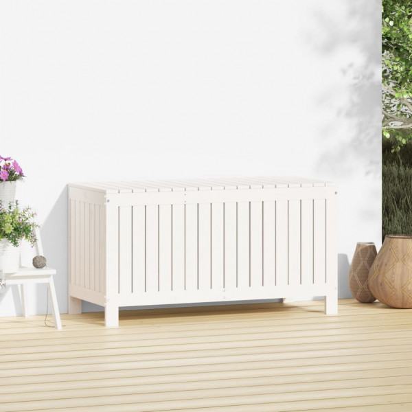 Caixa de arrumação jardim 115x49x60 cm pinho maciço branco M 3