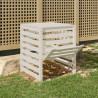Caixote de compostagem 63.5x63.5x77.5cm pinho maciço branco 3