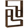 Estantes pared 2 uds madera contrachapada roble humo 50x15x50cm 2
