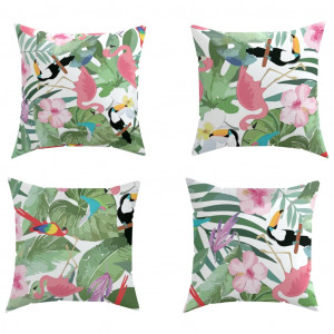 Almofadas decorativas 4 pcs 50x50 cm tecido multicor H