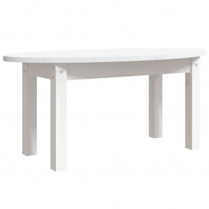 Mesa de centro 80x40x35 cm madeira de pinho maciça branco H