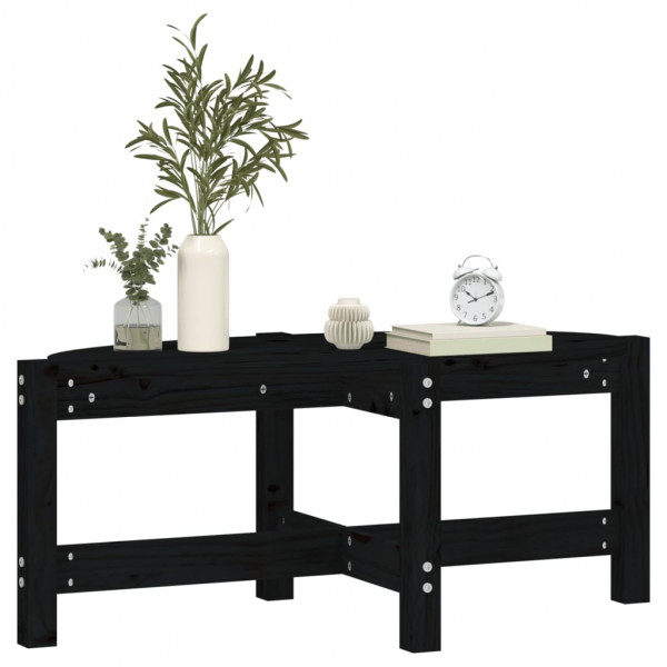 Mesa de centro de madera maciza de pino negro 87x48x35 cm M 4