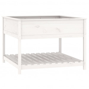 Jardinera de estante madera maciza pino blanca 111.5x111.5x81cm H