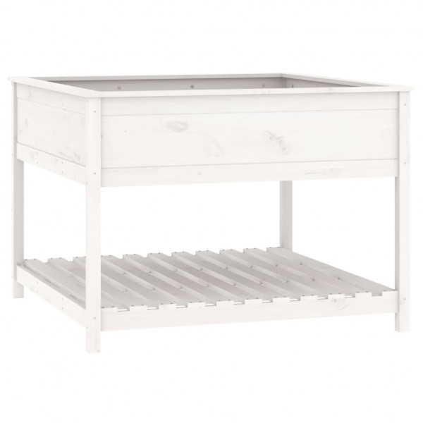 Vaso/floreira + prateleira 111.5x111.5x81cm pinho maciço branco M 2