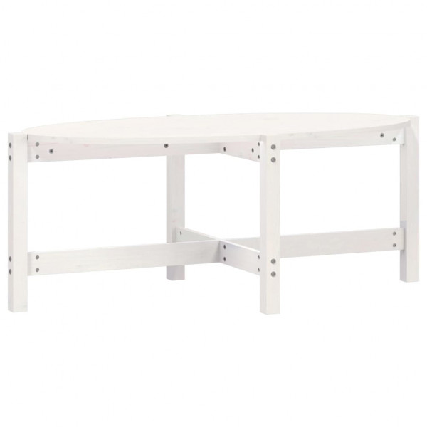 Mesa de centro 118x63x45 cm madeira de pinho maciça branco M 2