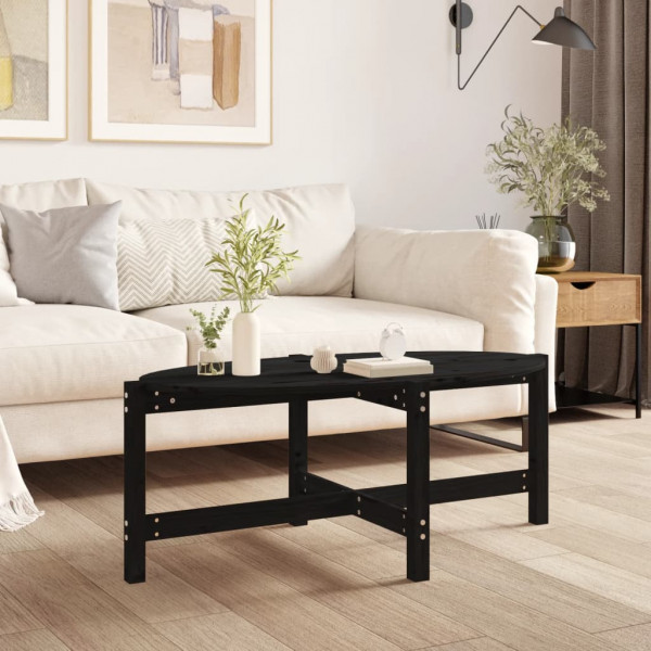Mesa de centro de madera maciza de pino negro 118x63x45 cm D