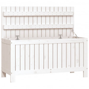 Caja de almacenaje jardín madera de pino blanco 108x42.5x54 cm H
