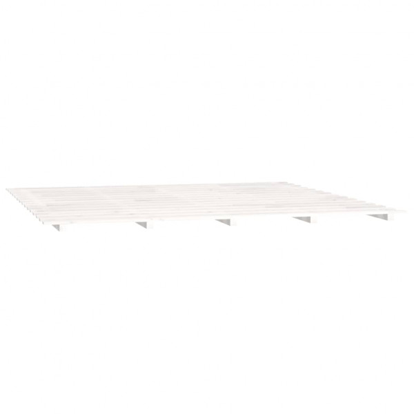 Estructura de cama de madera maciza de pino blanco 200x200 cm M 4