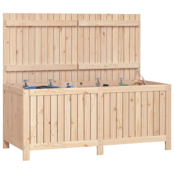 Caja de almacenaje jardín madera maciza de pino 147x68x64 cm M 4