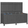 Caja de almacenaje jardín madera de pino gris 147x68x64 cm 4