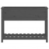 Jardinera con estante madera maciza pino gris 111.5x34.5x81 cm 5