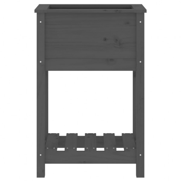 Jardinera de madera maciza de pino gris 54x34.5x81 cm M 5